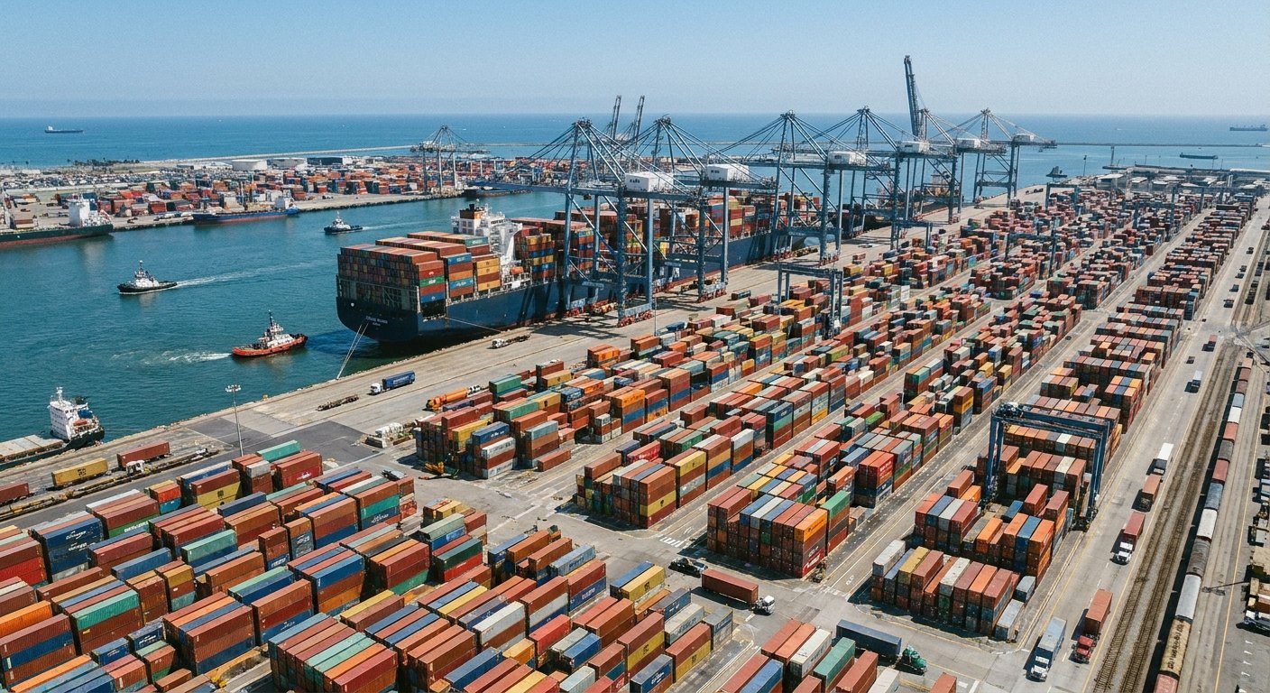 Haulier sea freight at port